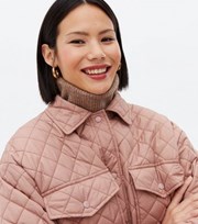 New Look Mid Pink Quilted Pocket Front Shacket